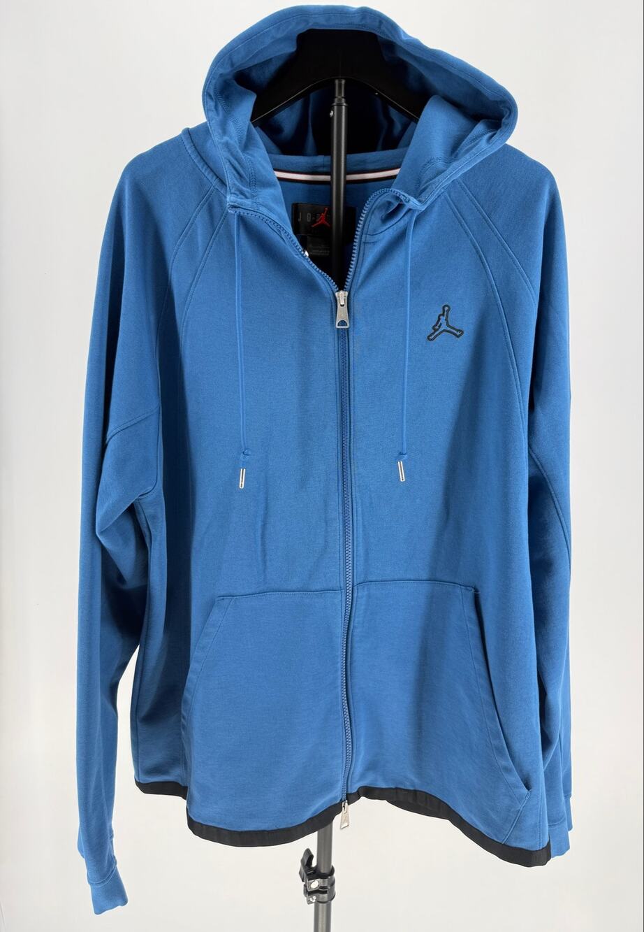 Jordan Hoodie Mens XL Blue Full Zip Jumpman Double Zip Cotton Sweatshirt